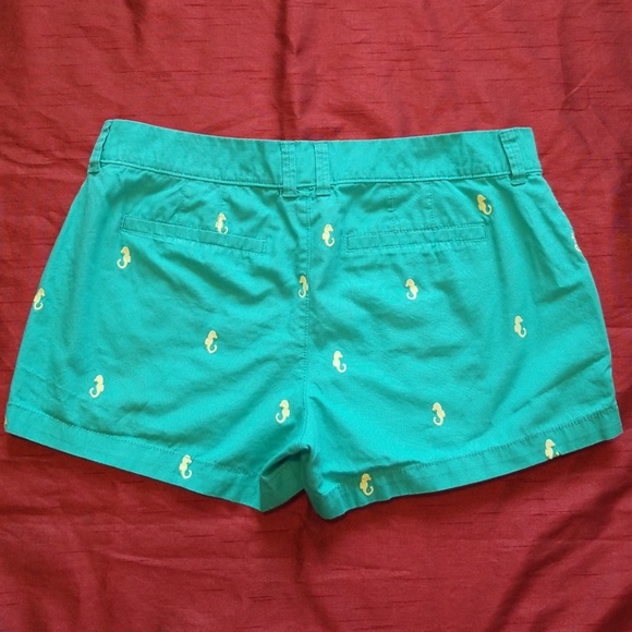 Old Navy Turquoise Seahorse Embroidered Shorts - Picture 4 of 6